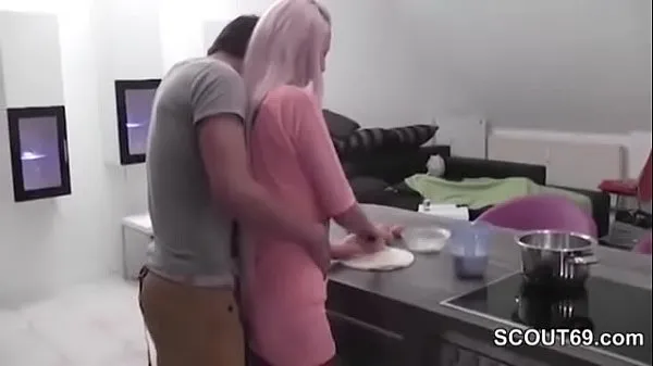 최고의 Horny blonde pig with big tits fucked in the kitchen 파워 클립