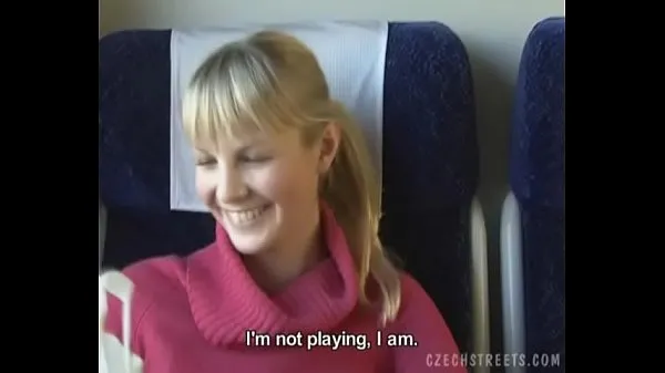 Beste Czech streets Blonde girl in train strømklipp