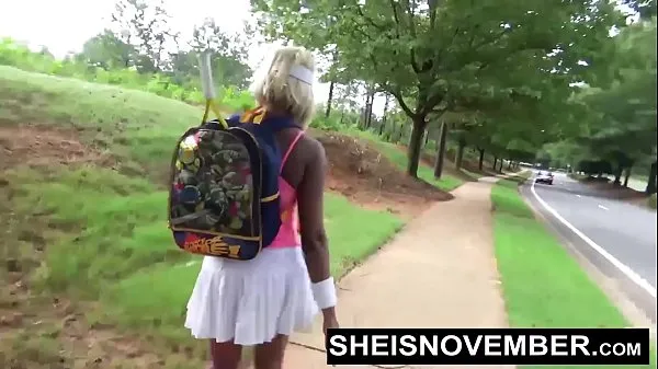 Best I'm Walking Down The Street To Give A Blowjob To A Big Dick Guy I Met During My Tennis Match With My Giant Nipples And Big Boobs Out, Skinny Blonde Black Slut Sheisnovember Exposing Her Big Butt, Cute Panties Outdoor on Msnovember power Clips