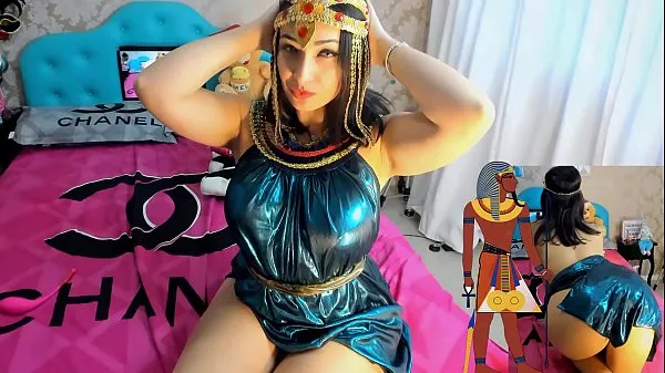 최고의 Cosplay Girl Cleopatra Hot Cumming Hot With Lush Naughty Having Orgasm 파워 클립