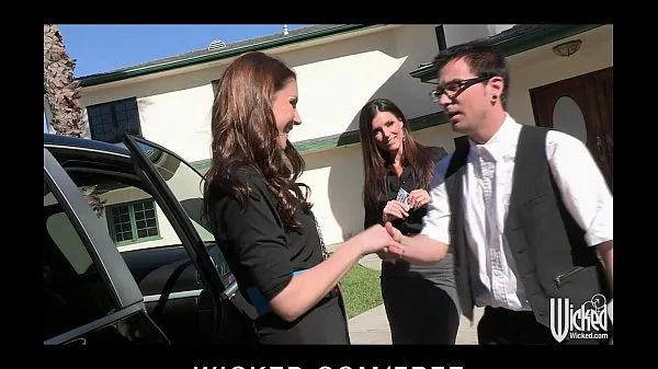 Best Pair of sisters bribe their car salesman into a threesome power Clips