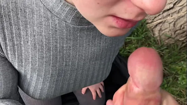 Beste Public blowjob from my wife in the park. Cum in mouth KleoModel powerclips