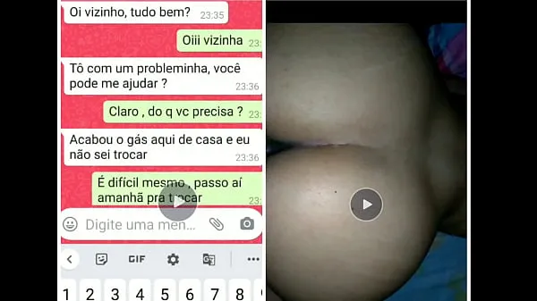 A legjobb Naughty neighbor asked to change the gas for whatsapp and ended up taking milk in bed (Naughty story tápklipek