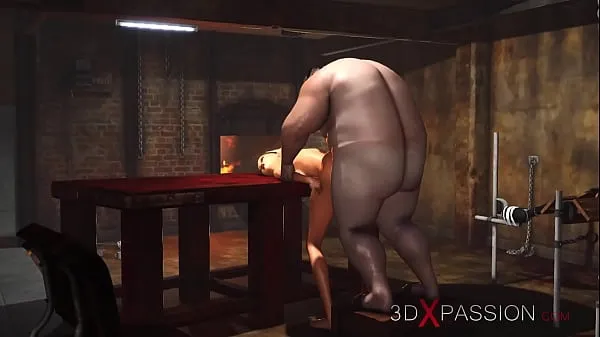 Klip kuasa Super hardcore in a basement. Fat man fucks hard a sexy blonde slave terbaik