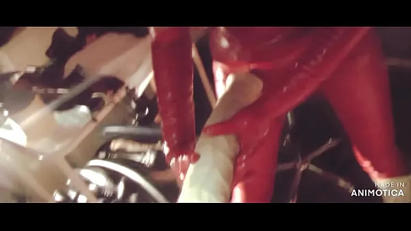 أفضل مقاطع الطاقة Rubbernurse Agnes - red latex outfit - intense pegging with a long giant dildo, final elbow deep anal fisting and handjob with cum