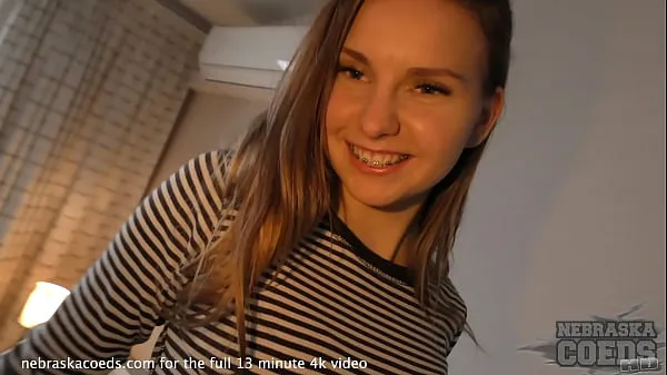 Bedste new girl 19yo with braces first time in studio powerclips