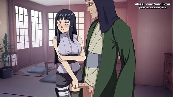 Meilleurs clips de puissance Naruto : Dresseur de Kunoichi | La jeune femme aux gros seins Hinata Hyuga branle la bite du vieil homme pour prouver qu'elle est une vraie Shinobi | Mes moments de jeu les plus sexy | Partie 1 