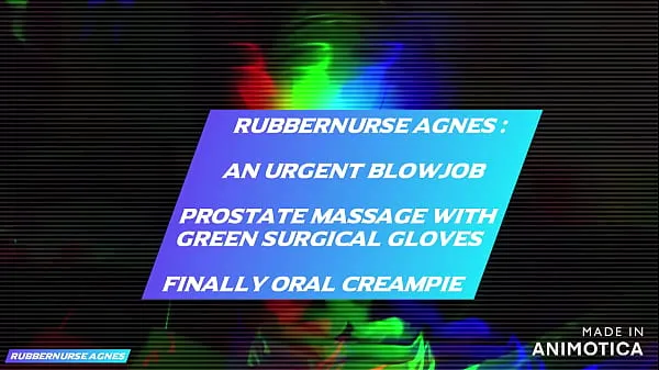 Beste Rubbernurse Agnes - Green surgical gown and gloves: an urgent blowjob with final oral creampie strømklipp