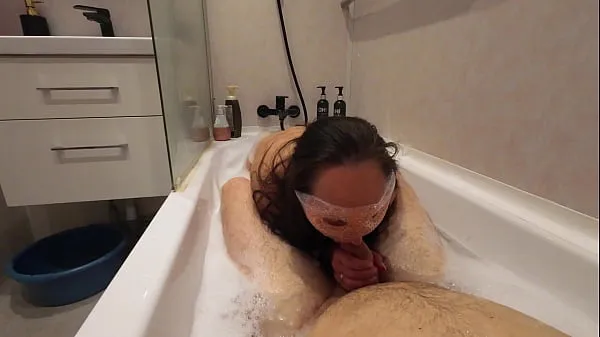 Beste cute stepsiter sucking in bath. POV blowjob,foam tits powerclips