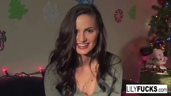 Best Lily tells us her horny Christmas wishes before satisfying herself in both holes power Clips