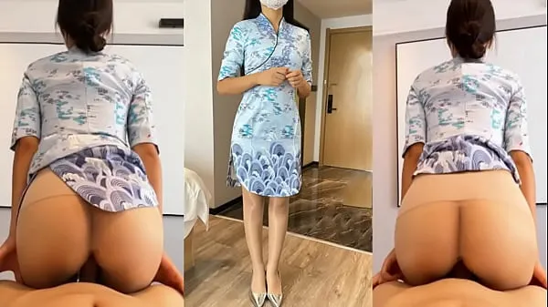 बेस्ट The "domestic" stewardess, who is usually cold and cold, went to have sex with her boyfriend on her back, sitting on the cock, twisting crazily and climaxing loudly पावर क्लिप्स