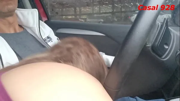 Best Wife giving a blowjob in the supermarket parking lot in broad daylight, she swallowed the cum and even wiped her lips Blowjob inside the car in the parking lot of the market power Clips