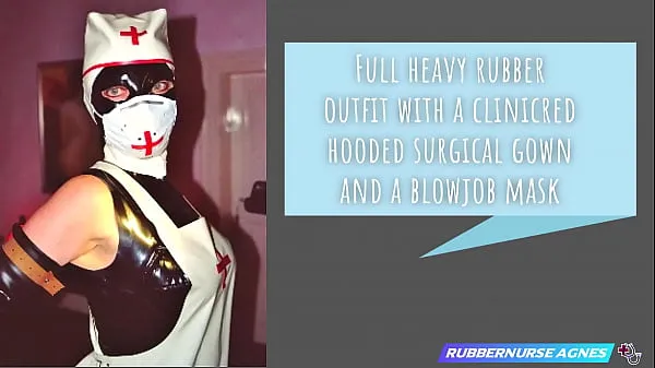 Best Rubbernurse Agnes - rubber surgical robe with hood and mask: cock sucking / wanking / prostate fucking up to the final cumshot in slow-mo power Clips