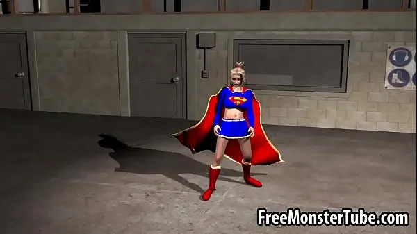 Le migliori clip di potenza Foxy 3D cartoon Supergirl riding a rock hard cock